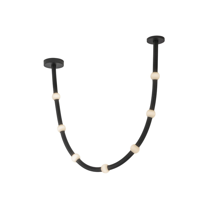 LED Pendant<br /><span style="color:#4AB0CE;">Entrega: 4-10 dias en USA</span><br /><span style="color:#4AB0CE;font-size:60%;">PREGUNTE POR ENTREGA EN PANAMA</span><br />Collection: Corda<br />Finish: Black/Opal Glass