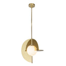 LED Pendant<br /><span style="color:#4AB0CE;">Entrega: 4-10 dias en USA</span><br /><span style="color:#4AB0CE;font-size:60%;">PREGUNTE POR ENTREGA EN PANAMA</span><br />Collection: Scorpio<br />Finish: Metallic Brass/Opal Glass