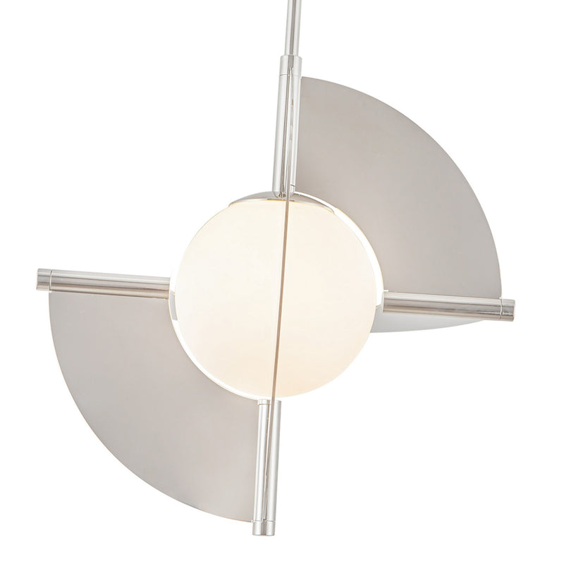 LED Pendant<br /><span style="color:#4AB0CE;">Entrega: 4-10 dias en USA</span><br /><span style="color:#4AB0CE;font-size:60%;">PREGUNTE POR ENTREGA EN PANAMA</span><br />Collection: Scorpio<br />Finish: Polished Nickel/Opal Glass