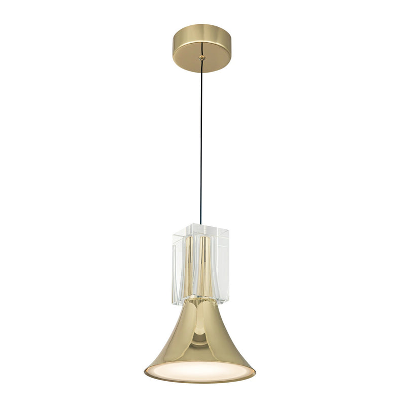 LED Pendant<br /><span style="color:#4AB0CE;">Entrega: 4-10 dias en USA</span><br /><span style="color:#4AB0CE;font-size:60%;">PREGUNTE POR ENTREGA EN PANAMA</span><br />Collection: Floe<br />Finish: Metallic Brass/Clear Crystal