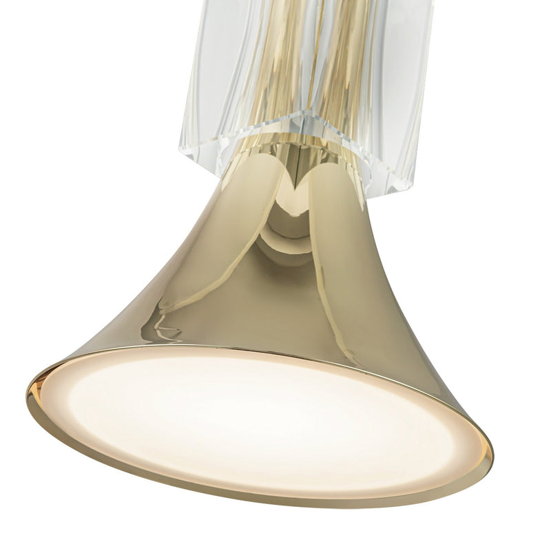 LED Pendant<br /><span style="color:#4AB0CE;">Entrega: 4-10 dias en USA</span><br /><span style="color:#4AB0CE;font-size:60%;">PREGUNTE POR ENTREGA EN PANAMA</span><br />Collection: Floe<br />Finish: Metallic Brass/Clear Crystal
