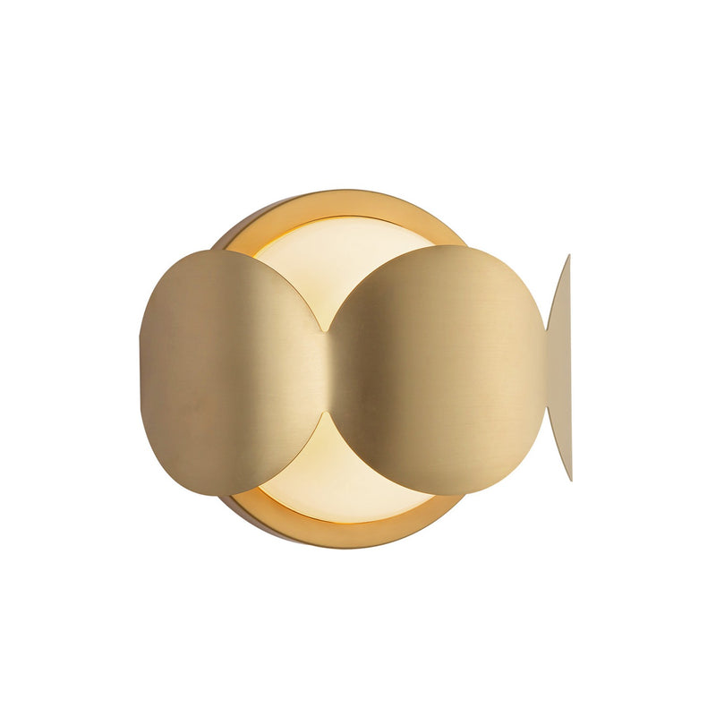 One Light Wall Sconce<br /><span style="color:#4AB0CE;">Entrega: 4-10 dias en USA</span><br /><span style="color:#4AB0CE;font-size:60%;">PREGUNTE POR ENTREGA EN PANAMA</span><br />Collection: Ciel<br />Finish: Brushed Gold/Opal Glass