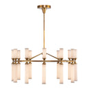 LED Chandelier<br /><span style="color:#4AB0CE;">Entrega: 0-1 semanas en USA</span><br /><span style="color:#4AB0CE;font-size:60%;">PREGUNTE POR ENTREGA EN PANAMA</span><br />Collection: Edwin<br />Finish: Vintage Brass/Frosted Ribbed Glass
