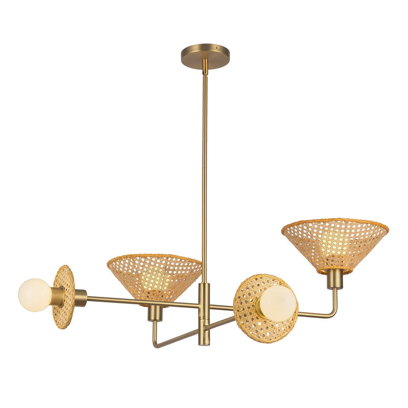 Four Light Chandelier<br /><span style="color:#4AB0CE;">Entrega: 4-10 dias en USA</span><br /><span style="color:#4AB0CE;font-size:60%;">PREGUNTE POR ENTREGA EN PANAMA</span><br />Collection: Piper<br />Finish: Brushed Gold
