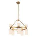 Ten Light Chandelier<br /><span style="color:#4AB0CE;">Entrega: 3-4 semanas en USA</span><br /><span style="color:#4AB0CE;font-size:60%;">PREGUNTE POR ENTREGA EN PANAMA</span><br />Collection: Nelly<br />Finish: Brushed Gold/Glossy Ribbed Opal Glass