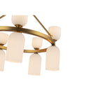 Ten Light Chandelier<br /><span style="color:#4AB0CE;">Entrega: 4-10 dias en USA</span><br /><span style="color:#4AB0CE;font-size:60%;">PREGUNTE POR ENTREGA EN PANAMA</span><br />Collection: Nelly<br />Finish: Brushed Gold/Glossy Ribbed Opal Glass