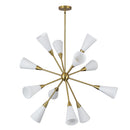 12 Light Chandelier<br /><span style="color:#4AB0CE;">Entrega: 4-10 dias en USA</span><br /><span style="color:#4AB0CE;font-size:60%;">PREGUNTE POR ENTREGA EN PANAMA</span><br />Collection: Cosmo<br />Finish: Brushed Gold/Glossy Ribbed Opal Glass
