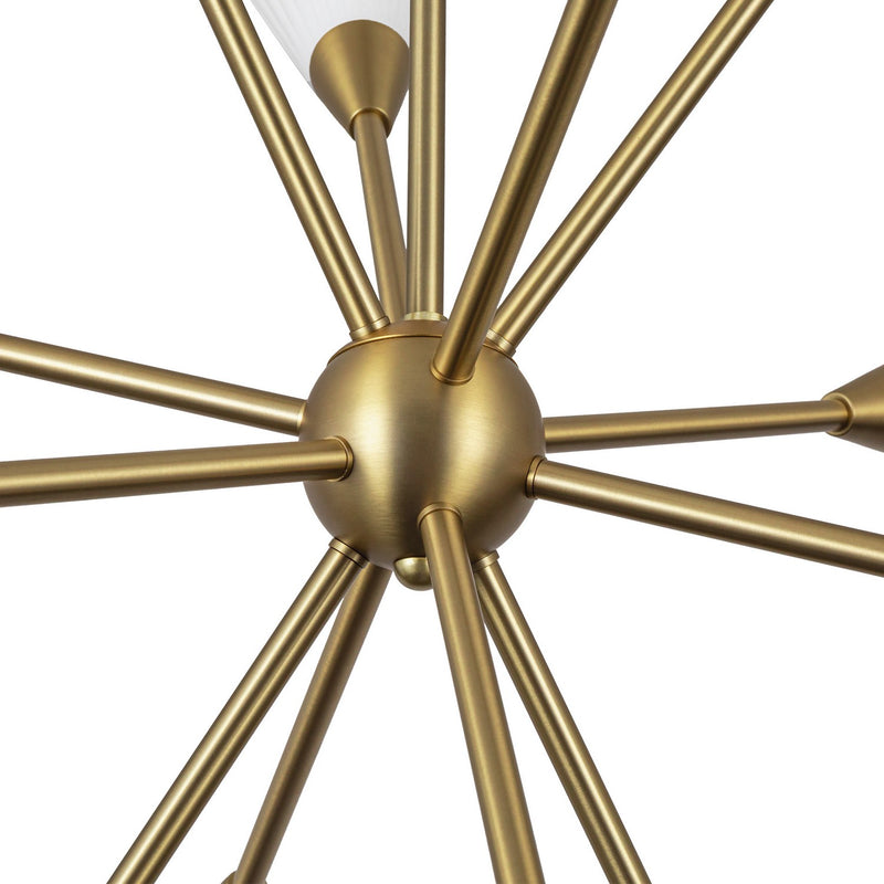 Alora - CH462039BGGR - 12 Light Chandelier - Cosmo - Brushed Gold/Glossy Ribbed Opal Glass