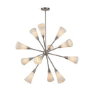 12 Light Chandelier<br /><span style="color:#4AB0CE;">Entrega: 4-10 dias en USA</span><br /><span style="color:#4AB0CE;font-size:60%;">PREGUNTE POR ENTREGA EN PANAMA</span><br />Collection: Cosmo<br />Finish: Brushed Nickel/Glossy Ribbed Opal Glass