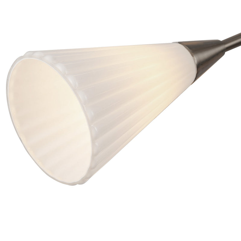 12 Light Chandelier<br /><span style="color:#4AB0CE;">Entrega: 4-10 dias en USA</span><br /><span style="color:#4AB0CE;font-size:60%;">PREGUNTE POR ENTREGA EN PANAMA</span><br />Collection: Cosmo<br />Finish: Brushed Nickel/Glossy Ribbed Opal Glass