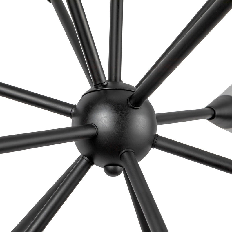 12 Light Chandelier<br /><span style="color:#4AB0CE;">Entrega: 4-10 dias en USA</span><br /><span style="color:#4AB0CE;font-size:60%;">PREGUNTE POR ENTREGA EN PANAMA</span><br />Collection: Cosmo<br />Finish: Matte Black/Glossy Ribbed Opal Glass