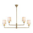 Four Light Chandelier<br /><span style="color:#4AB0CE;">Entrega: 1-2 semanas en USA</span><br /><span style="color:#4AB0CE;font-size:60%;">PREGUNTE POR ENTREGA EN PANAMA</span><br />Collection: Bridgette<br />Finish: Brushed Gold/White Linen