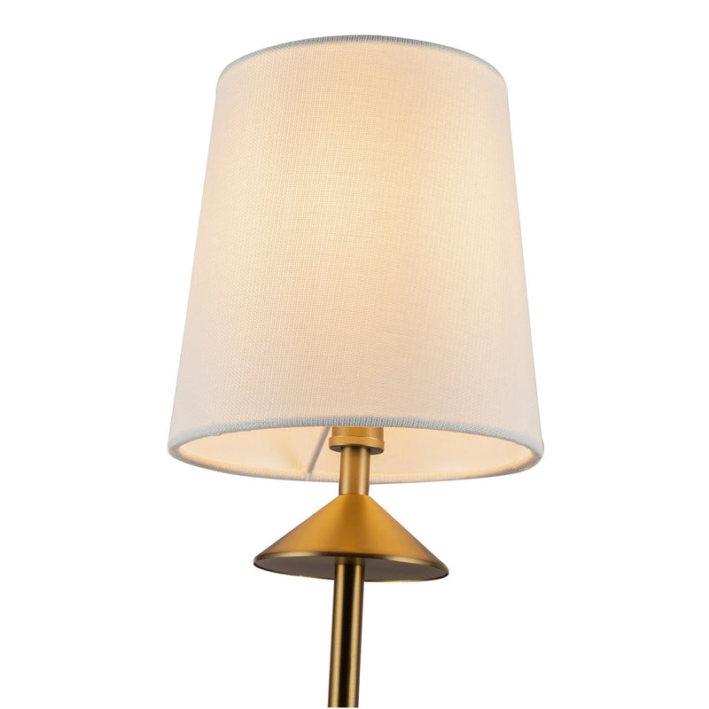 Four Light Chandelier<br /><span style="color:#4AB0CE;">Entrega: 4-10 dias en USA</span><br /><span style="color:#4AB0CE;font-size:60%;">PREGUNTE POR ENTREGA EN PANAMA</span><br />Collection: Bridgette<br />Finish: Brushed Gold/White Linen