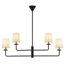 Four Light Chandelier<br /><span style="color:#4AB0CE;">Entrega: 1-2 semanas en USA</span><br /><span style="color:#4AB0CE;font-size:60%;">PREGUNTE POR ENTREGA EN PANAMA</span><br />Collection: Bridgette<br />Finish: Matte Black/White Linen