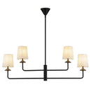 Four Light Chandelier<br /><span style="color:#4AB0CE;">Entrega: 4-10 dias en USA</span><br /><span style="color:#4AB0CE;font-size:60%;">PREGUNTE POR ENTREGA EN PANAMA</span><br />Collection: Bridgette<br />Finish: Matte Black/White Linen
