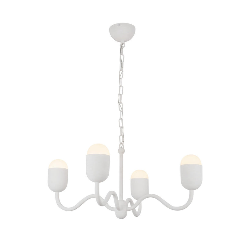 Four Light Chandelier<br /><span style="color:#4AB0CE;">Entrega: 4-10 dias en USA</span><br /><span style="color:#4AB0CE;font-size:60%;">PREGUNTE POR ENTREGA EN PANAMA</span><br />Collection: Effie<br />Finish: Antique White/Opal Glass