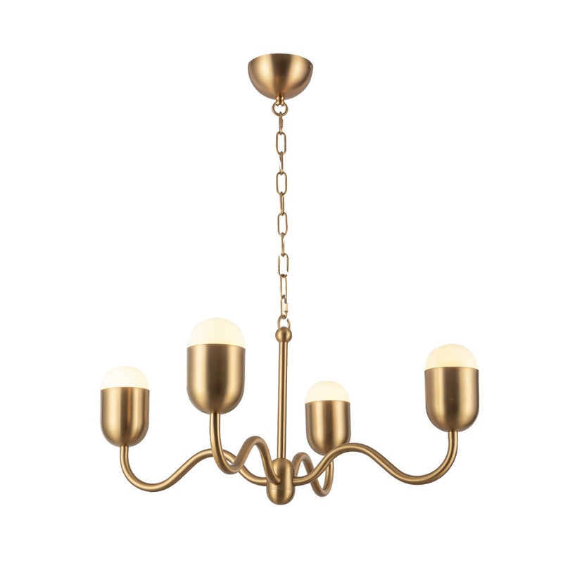Four Light Chandelier<br /><span style="color:#4AB0CE;">Entrega: 4-10 dias en USA</span><br /><span style="color:#4AB0CE;font-size:60%;">PREGUNTE POR ENTREGA EN PANAMA</span><br />Collection: Effie<br />Finish: Brushed Gold/Opal Glass