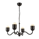 Four Light Chandelier<br /><span style="color:#4AB0CE;">Entrega: 4-10 dias en USA</span><br /><span style="color:#4AB0CE;font-size:60%;">PREGUNTE POR ENTREGA EN PANAMA</span><br />Collection: Effie<br />Finish: Matte Black/Opal Glass