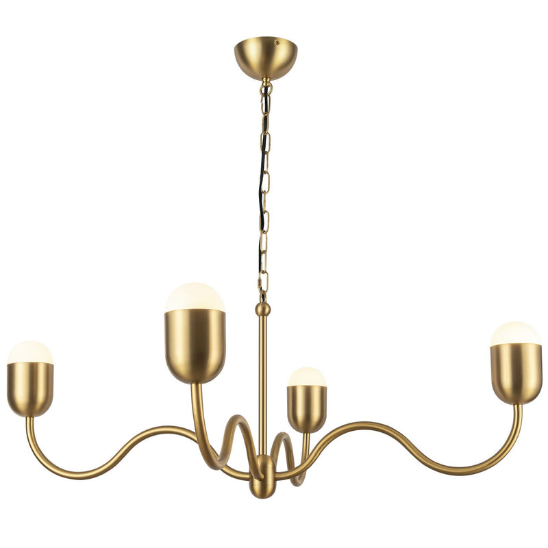 Four Light Chandelier<br /><span style="color:#4AB0CE;">Entrega: 4-10 dias en USA</span><br /><span style="color:#4AB0CE;font-size:60%;">PREGUNTE POR ENTREGA EN PANAMA</span><br />Collection: Effie<br />Finish: Brushed Gold/Opal Glass