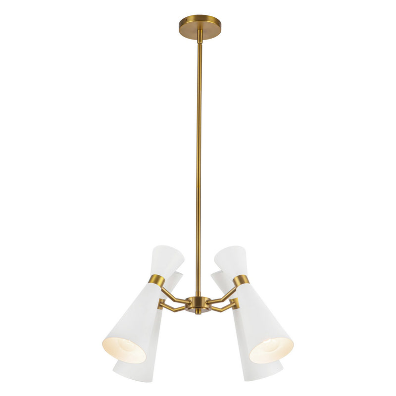 Four Light Chandelier<br /><span style="color:#4AB0CE;">Entrega: 4-10 dias en USA</span><br /><span style="color:#4AB0CE;font-size:60%;">PREGUNTE POR ENTREGA EN PANAMA</span><br />Collection: Blake<br />Finish: White/Aged Gold