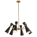 Six Light Chandelier<br /><span style="color:#4AB0CE;">Entrega: 4-10 dias en USA</span><br /><span style="color:#4AB0CE;font-size:60%;">PREGUNTE POR ENTREGA EN PANAMA</span><br />Collection: Blake<br />Finish: Matte Black/Aged Gold