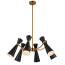 Six Light Chandelier<br /><span style="color:#4AB0CE;">Entrega: 4-10 dias en USA</span><br /><span style="color:#4AB0CE;font-size:60%;">PREGUNTE POR ENTREGA EN PANAMA</span><br />Collection: Blake<br />Finish: Matte Black/Aged Gold