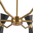 Six Light Chandelier<br /><span style="color:#4AB0CE;">Entrega: 4-10 dias en USA</span><br /><span style="color:#4AB0CE;font-size:60%;">PREGUNTE POR ENTREGA EN PANAMA</span><br />Collection: Blake<br />Finish: Matte Black/Aged Gold