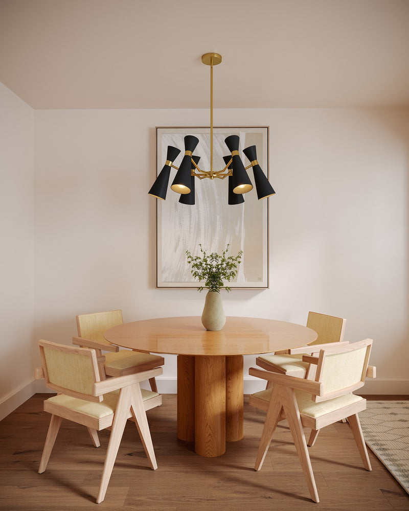 Alora - CH574632MBAG - Six Light Chandelier - Blake - Matte Black/Aged Gold