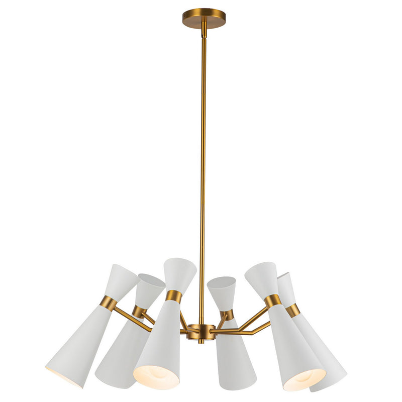 Six Light Chandelier<br /><span style="color:#4AB0CE;">Entrega: 4-10 dias en USA</span><br /><span style="color:#4AB0CE;font-size:60%;">PREGUNTE POR ENTREGA EN PANAMA</span><br />Collection: Blake<br />Finish: White/Aged Gold