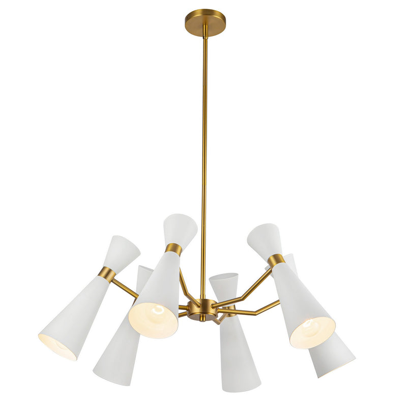 Six Light Chandelier<br /><span style="color:#4AB0CE;">Entrega: 4-10 dias en USA</span><br /><span style="color:#4AB0CE;font-size:60%;">PREGUNTE POR ENTREGA EN PANAMA</span><br />Collection: Blake<br />Finish: White/Aged Gold