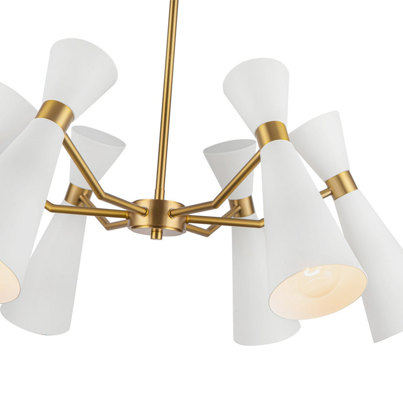Six Light Chandelier<br /><span style="color:#4AB0CE;">Entrega: 4-10 dias en USA</span><br /><span style="color:#4AB0CE;font-size:60%;">PREGUNTE POR ENTREGA EN PANAMA</span><br />Collection: Blake<br />Finish: White/Aged Gold