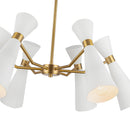 Six Light Chandelier<br /><span style="color:#4AB0CE;">Entrega: 4-10 dias en USA</span><br /><span style="color:#4AB0CE;font-size:60%;">PREGUNTE POR ENTREGA EN PANAMA</span><br />Collection: Blake<br />Finish: White/Aged Gold