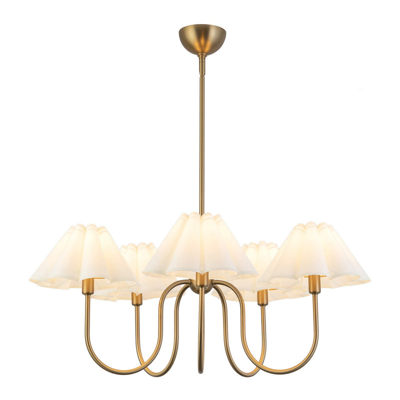 Five Light Chandelier<br /><span style="color:#4AB0CE;">Entrega: 4-10 dias en USA</span><br /><span style="color:#4AB0CE;font-size:60%;">PREGUNTE POR ENTREGA EN PANAMA</span><br />Collection: Rosemary<br />Finish: Brushed Gold/Folded White