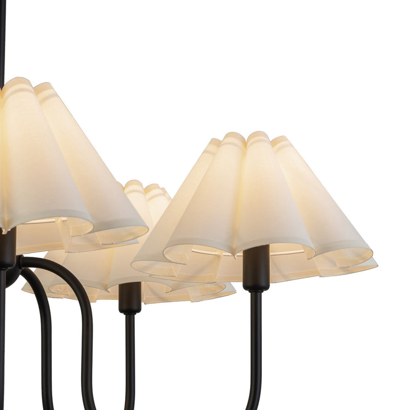 Five Light Chandelier<br /><span style="color:#4AB0CE;">Entrega: 4-10 dias en USA</span><br /><span style="color:#4AB0CE;font-size:60%;">PREGUNTE POR ENTREGA EN PANAMA</span><br />Collection: Rosemary<br />Finish: Matte Black/Folded White