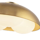 Three Light Flush Mount<br /><span style="color:#4AB0CE;">Entrega: 4-10 dias en USA</span><br /><span style="color:#4AB0CE;font-size:60%;">PREGUNTE POR ENTREGA EN PANAMA</span><br />Collection: Robyn<br />Finish: Brushed Gold/Opal Glass