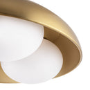 Three Light Flush Mount<br /><span style="color:#4AB0CE;">Entrega: 4-10 dias en USA</span><br /><span style="color:#4AB0CE;font-size:60%;">PREGUNTE POR ENTREGA EN PANAMA</span><br />Collection: Robyn<br />Finish: Brushed Gold/Opal Glass