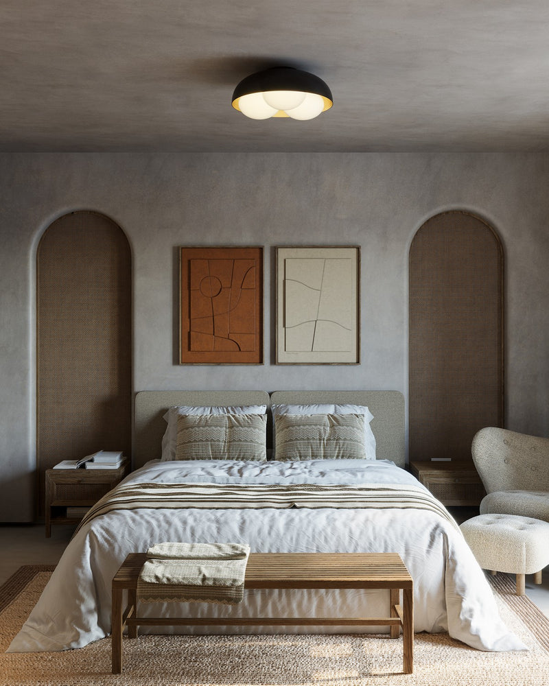 Alora - FM495316MBOP - Three Light Flush Mount - Robyn - Matte Black/Opal Glass