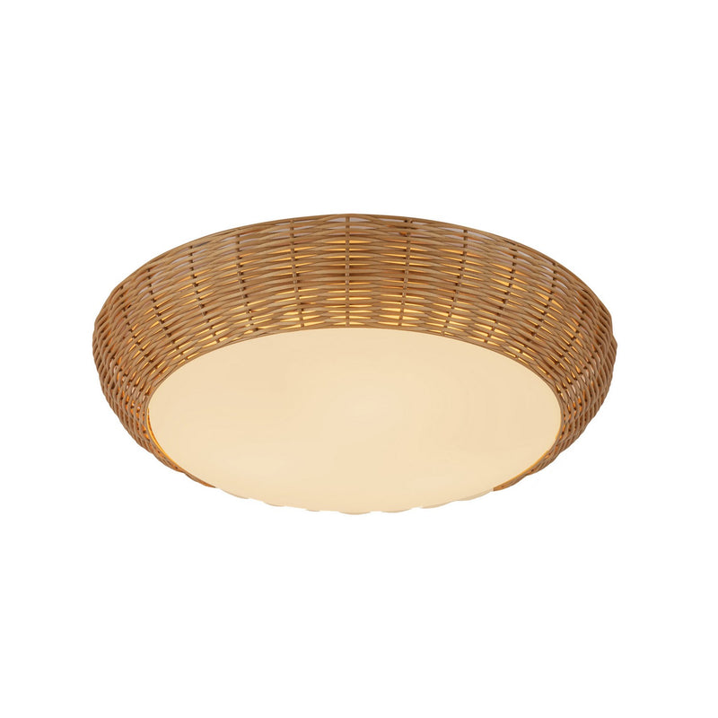 Three Light Flush Mount<br /><span style="color:#4AB0CE;">Entrega: 4-10 dias en USA</span><br /><span style="color:#4AB0CE;font-size:60%;">PREGUNTE POR ENTREGA EN PANAMA</span><br />Collection: Merida<br />Finish: Rattan
