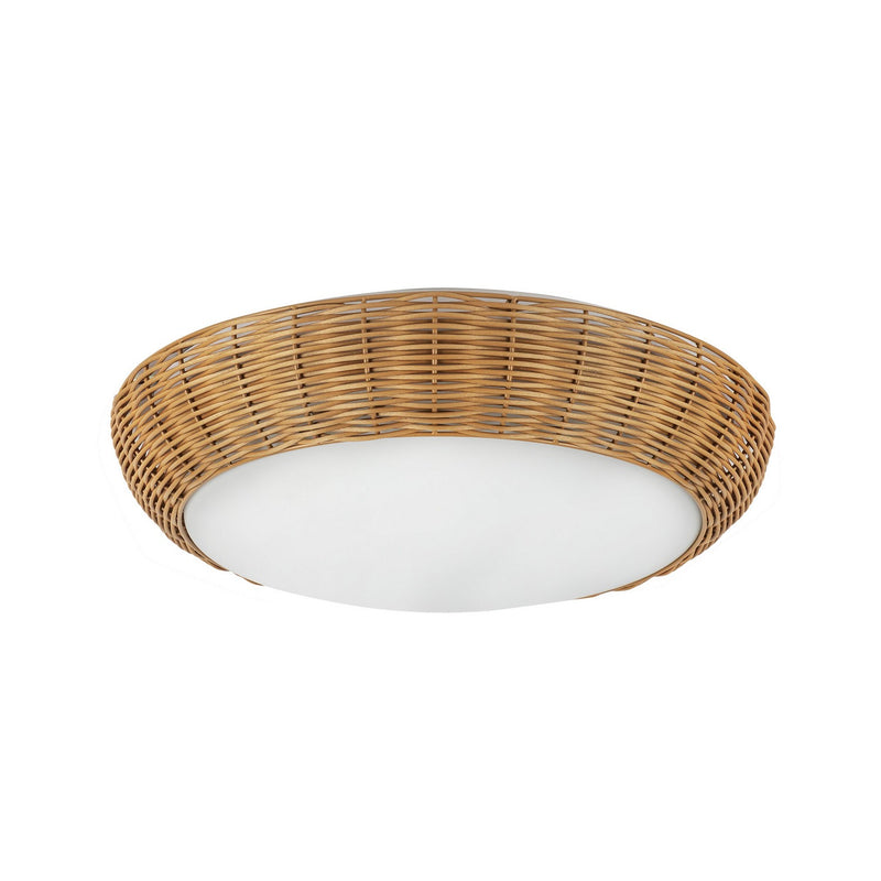 Three Light Flush Mount<br /><span style="color:#4AB0CE;">Entrega: 4-10 dias en USA</span><br /><span style="color:#4AB0CE;font-size:60%;">PREGUNTE POR ENTREGA EN PANAMA</span><br />Collection: Merida<br />Finish: Rattan
