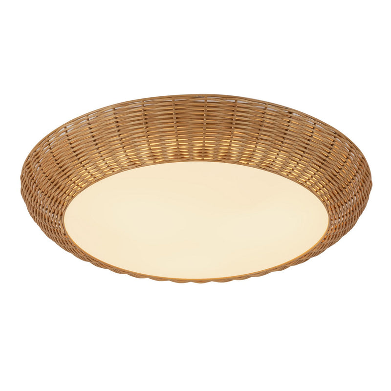Three Light Flush Mount<br /><span style="color:#4AB0CE;">Entrega: 4-10 dias en USA</span><br /><span style="color:#4AB0CE;font-size:60%;">PREGUNTE POR ENTREGA EN PANAMA</span><br />Collection: Merida<br />Finish: Rattan