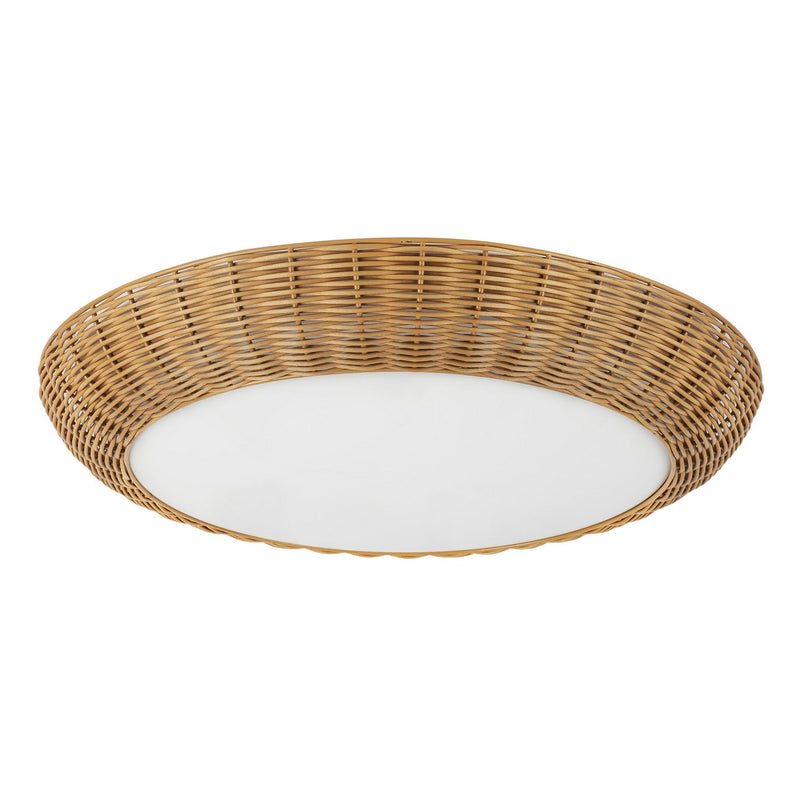 Three Light Flush Mount<br /><span style="color:#4AB0CE;">Entrega: 4-10 dias en USA</span><br /><span style="color:#4AB0CE;font-size:60%;">PREGUNTE POR ENTREGA EN PANAMA</span><br />Collection: Merida<br />Finish: Rattan