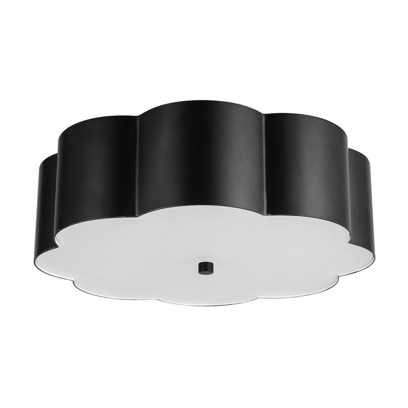 Three Light Flush Mount<br /><span style="color:#4AB0CE;">Entrega: 4-10 dias en USA</span><br /><span style="color:#4AB0CE;font-size:60%;">PREGUNTE POR ENTREGA EN PANAMA</span><br />Collection: Blossom<br />Finish: Matte Black