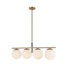 Four Light Linear Pendant<br /><span style="color:#4AB0CE;">Entrega: 0-1 semanas en USA</span><br /><span style="color:#4AB0CE;font-size:60%;">PREGUNTE POR ENTREGA EN PANAMA</span><br />Collection: Zuri<br />Finish: Brushed Gold/Opal Glass
