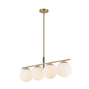 Four Light Linear Pendant<br /><span style="color:#4AB0CE;">Entrega: 0-1 semanas en USA</span><br /><span style="color:#4AB0CE;font-size:60%;">PREGUNTE POR ENTREGA EN PANAMA</span><br />Collection: Zuri<br />Finish: Brushed Gold/Opal Glass