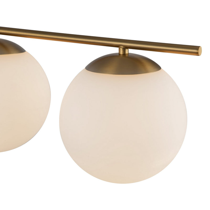Four Light Linear Pendant<br /><span style="color:#4AB0CE;">Entrega: 1-2 semanas en USA</span><br /><span style="color:#4AB0CE;font-size:60%;">PREGUNTE POR ENTREGA EN PANAMA</span><br />Collection: Zuri<br />Finish: Brushed Gold/Opal Glass