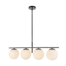 Four Light Linear Pendant<br /><span style="color:#4AB0CE;">Entrega: 4-10 dias en USA</span><br /><span style="color:#4AB0CE;font-size:60%;">PREGUNTE POR ENTREGA EN PANAMA</span><br />Collection: Zuri<br />Finish: Matte Black/Opal Glass