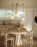 Three Light Pendant<br /><span style="color:#4AB0CE;">Entrega: 4-10 dias en USA</span><br /><span style="color:#4AB0CE;font-size:60%;">PREGUNTE POR ENTREGA EN PANAMA</span><br />Collection: Cherise<br />Finish: Brushed Gold/Glossy Ribbed Opal Glass