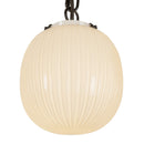 Three Light Pendant<br /><span style="color:#4AB0CE;">Entrega: 4-10 dias en USA</span><br /><span style="color:#4AB0CE;font-size:60%;">PREGUNTE POR ENTREGA EN PANAMA</span><br />Collection: Cherise<br />Finish: Matte Black/Glossy Ribbed Opal Glass