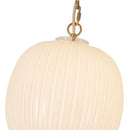 Three Light Pendant<br /><span style="color:#4AB0CE;">Entrega: 4-10 dias en USA</span><br /><span style="color:#4AB0CE;font-size:60%;">PREGUNTE POR ENTREGA EN PANAMA</span><br />Collection: Cherise<br />Finish: Brushed Gold/Glossy Ribbed Opal Glass