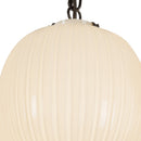 Three Light Pendant<br /><span style="color:#4AB0CE;">Entrega: 4-10 dias en USA</span><br /><span style="color:#4AB0CE;font-size:60%;">PREGUNTE POR ENTREGA EN PANAMA</span><br />Collection: Cherise<br />Finish: Matte Black/Glossy Ribbed Opal Glass